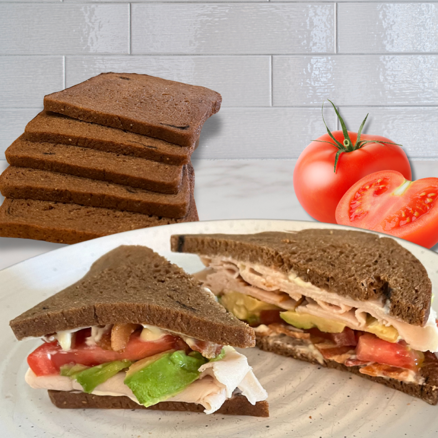 Low Carb XL Pumpernickel Bread 24 Regular or 48 Thin Slices Per Loaf